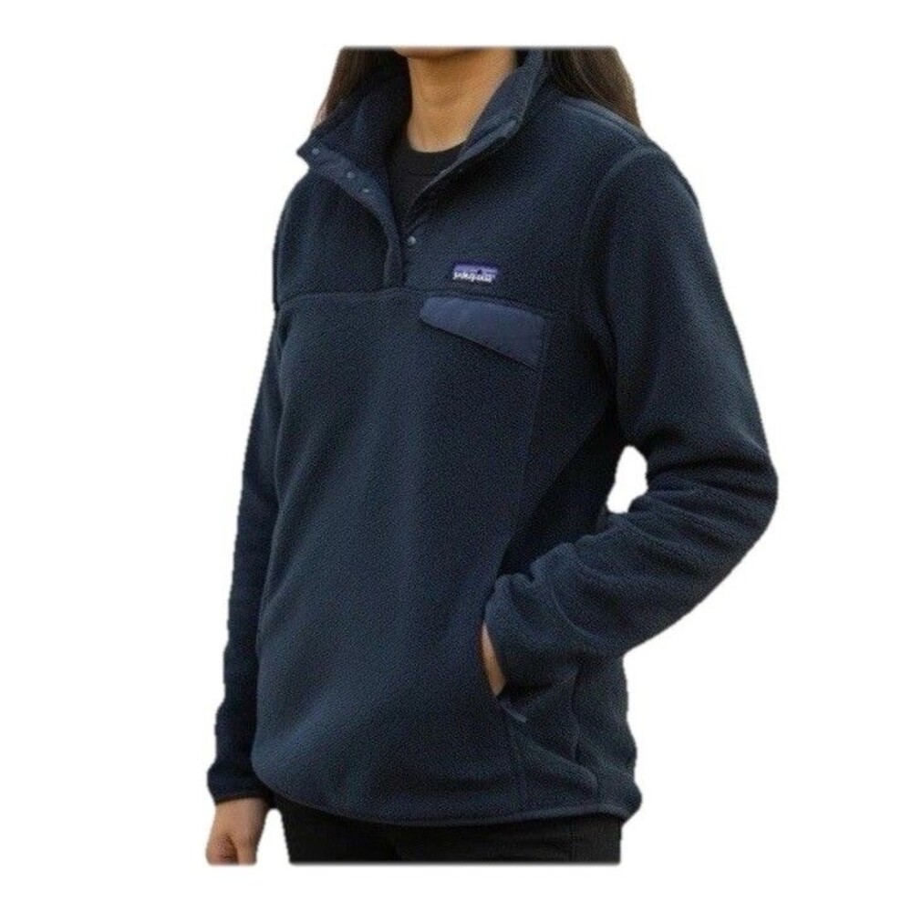 Patagonia Sweater Sz M Re-Tool Snap-T Pullover Fleece Blue Polartec